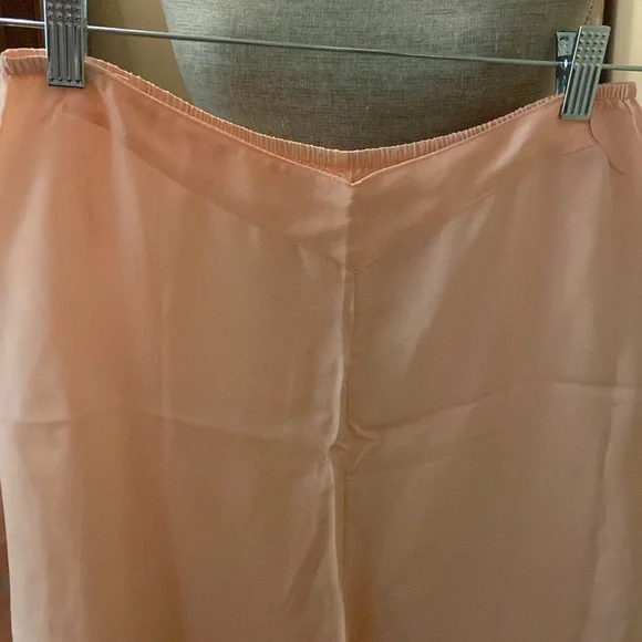Vintage Little Duchess lounge pj set peach silk small crop pant high rise - Picture 6 of 12